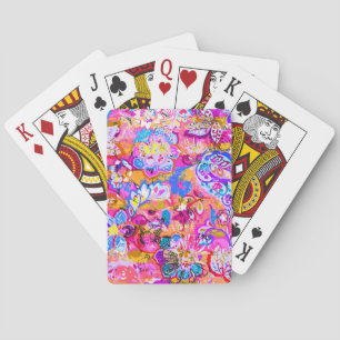 Baraja De Cartas Mágica floral abstracta colorida