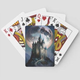 Baraja De Cartas Magnífico Castillo de Fantasía Luna llena