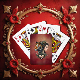 Baraja De Cartas Magnífico mundo floral de steampunk