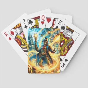 Baraja De Cartas Mago del Tiempo de Fantasía Cute Steampunk