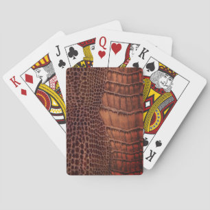 Baraja De Cartas Mahogany Alligator Classic Reptile Leather (Faux)