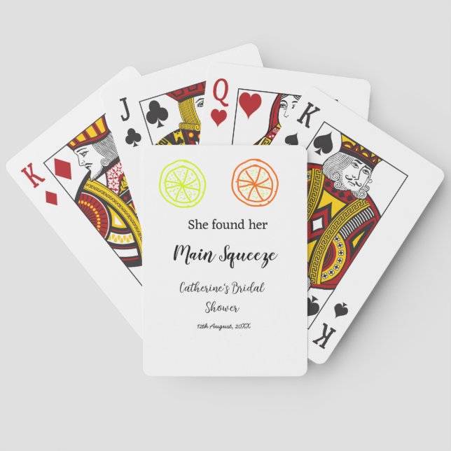 Baraja De Cartas Main Squeeze limón cítrico despedida de soltera añ (Reverso)