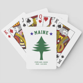 Baraja De Cartas Maine Flag Tree Star Wedding Favor Custom Text