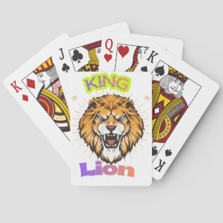 Baraja De Cartas Majestic King Lion Crowned Portrait Design