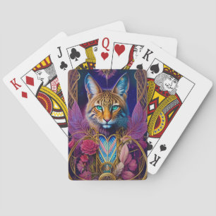 Baraja De Cartas Majestic Lynx Feline Animales Espirituales Ilustra