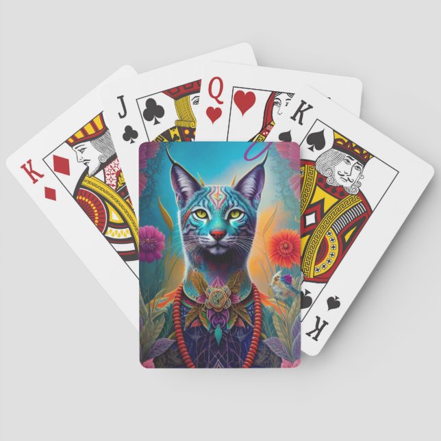Baraja De Cartas Majestic Lynx Poker Arte Espíritu Ilustrado Animal (Reverso)