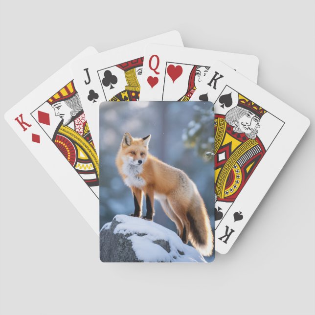 Baraja De Cartas Majestic Winter Fox Photography (Reverso)