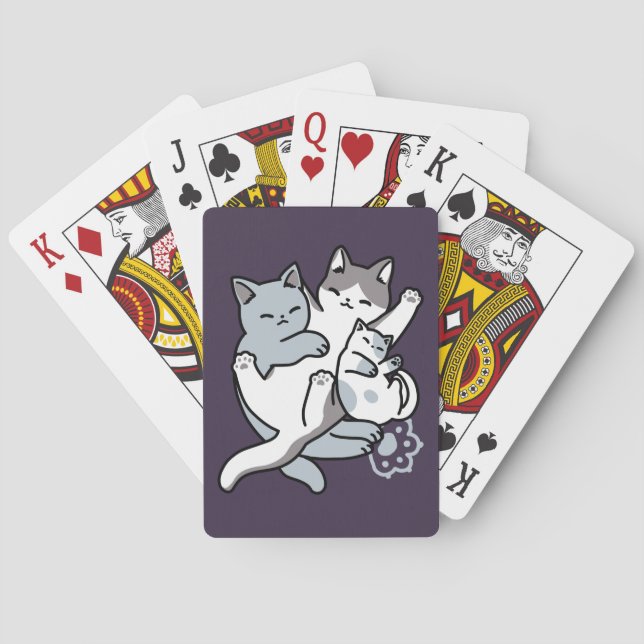 Baraja De Cartas Malabarismo de leva - gatos durmientes curados (Reverso)
