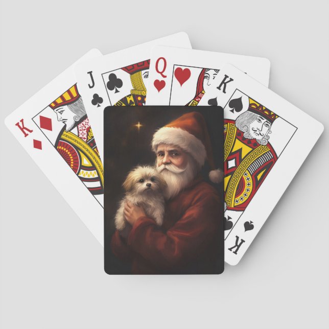 Baraja De Cartas Maltés con Navidades festivos de Santa Claus (Reverso)