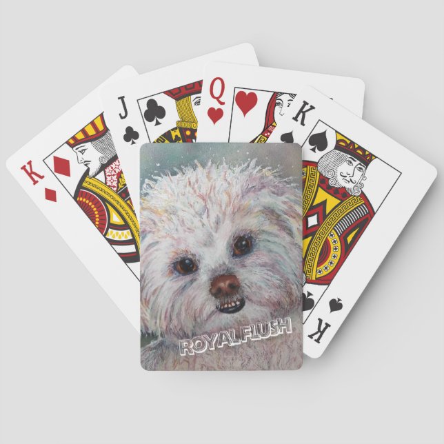 BARAJA DE CARTAS MALTESE YORKIE MIX BLANCO DULCE (Reverso)