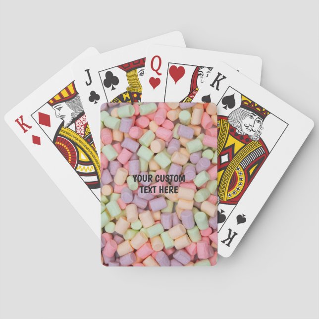 Baraja De Cartas Malvaviscos de texto personalizado (Reverso)