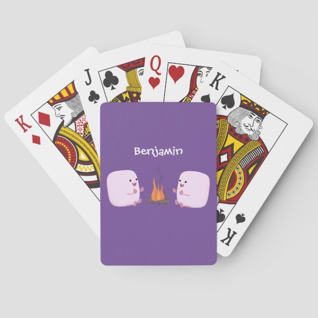 Baraja De Cartas Malvaviscos rosados por personalizado de bomberos  (Reverso)