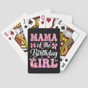 Baraja De Cartas Mamá De La Familia Chica De Cumpleaños Coquette Ro