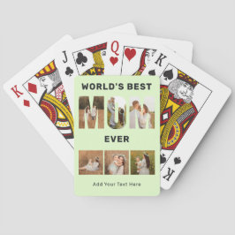 Baraja De Cartas Mamá del Mundo Personalizada 6 Fotos Verde