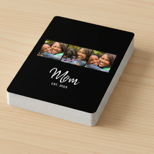 Baraja De Cartas Mamá Estableció Escritura Negra 3 Foto 