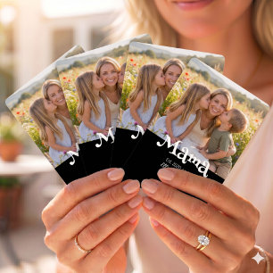 Baraja De Cartas Mama Estableció Foto Nombre de los Niños Texto Div