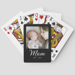 Baraja De Cartas Mamá Estableció Guión Foto Negra