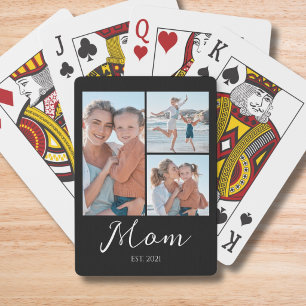 Baraja De Cartas Mamá Estableció Guión Negro 3 Foto