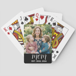 Baraja De Cartas Mamá Estableció Guión Negro Foto