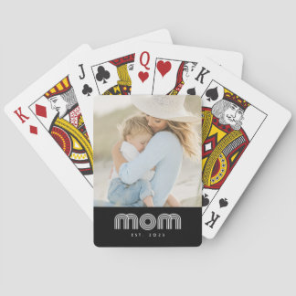 Baraja De Cartas Mamá Estableció Guión Negro Foto