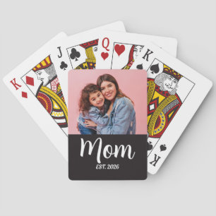 Baraja De Cartas Mamá Estableció Guion Negro Foto