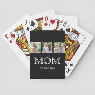 Baraja De Cartas Mamá Estableció Moderno 3 Foto Negro