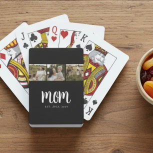 Baraja De Cartas Mamá Estableció Moderno Script Negrita Negro 3 Fot