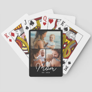 Baraja De Cartas Mamá Estableció Moderno Script Negrita Negro 3 Fot