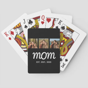 Baraja De Cartas Mamá Estableció Moderno Script Negro 3 Foto