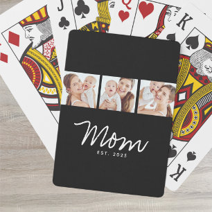 Baraja De Cartas Mamá Estableció Moderno Script Negro 3 Foto