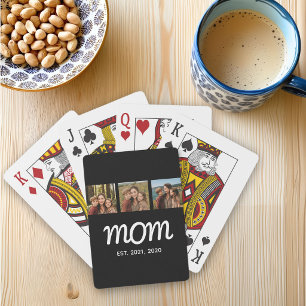 Baraja De Cartas Mamá Estableció Moderno Script Negro 3 Foto