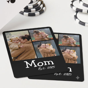 Baraja De Cartas Mamá Estableció Texto Negrita Divertido 3 Foto Neg