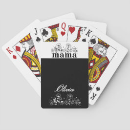 Baraja De Cartas Mamá Flor Silvestre Minimalista en Blanco y Negro 