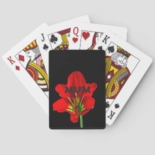 Baraja De Cartas Mamá floral roja
