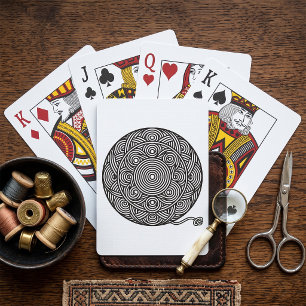 Baraja De Cartas Mandalá de Bola de Hilo Blanco y Negro