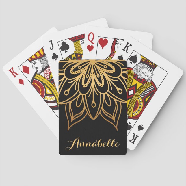 Baraja De Cartas Mandala dorada (Reverso)