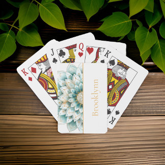 Baraja De Cartas Mandala floral de oro azul verde azulado personali