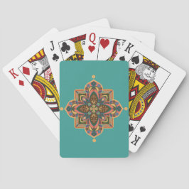 Baraja De Cartas Mándala melocotón con fondo verde