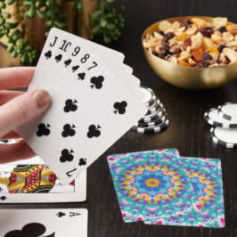 Baraja De Cartas Mandala rosa, azul y amarilla