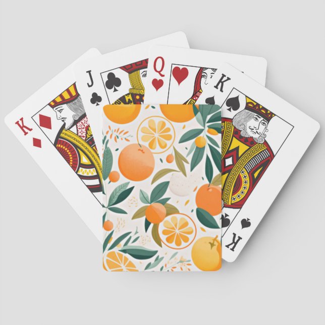 Baraja De Cartas Mandarina clementina (Reverso)