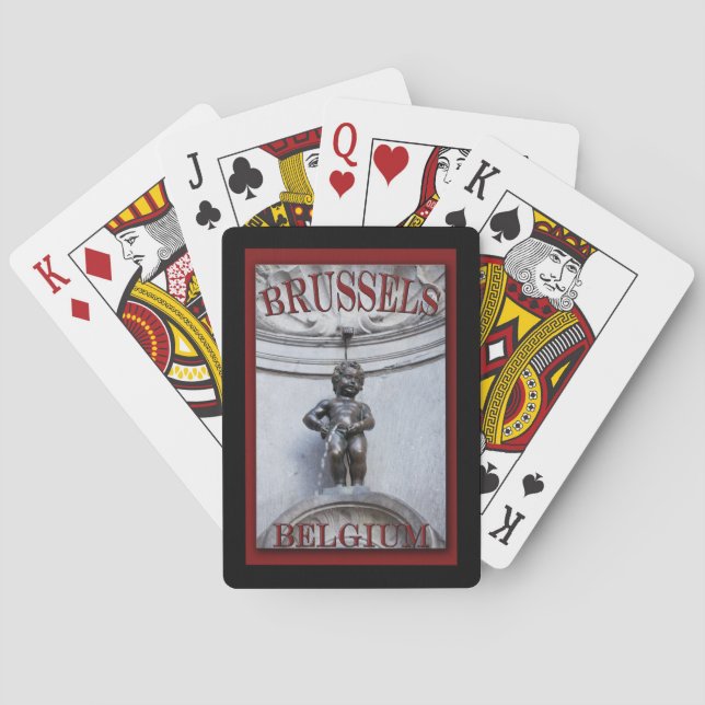 Baraja De Cartas Mannekin Pis en Bruselas (Reverso)