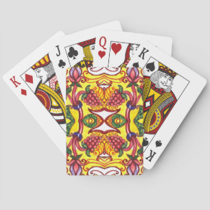 Baraja De Cartas Mano Dibujada: Elegancia Ornamental Floral.
