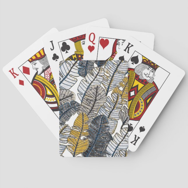 Baraja De Cartas Mano dibujada: hojas tropicales (Reverso)