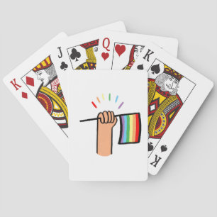 Baraja De Cartas Mano dibujada ondeando una bandera arco iris