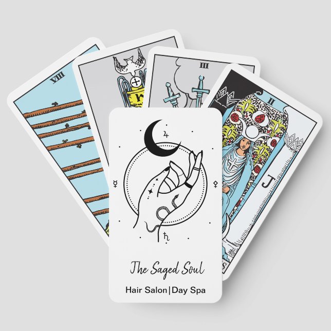 Baraja De Cartas mano oculta y luna (Reverso )
