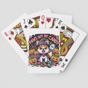 Baraja De Cartas Manos Fuera De Mis Dulces Gato De Halloween Lindo
