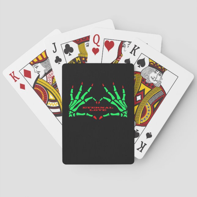 Baraja De Cartas Manos Skeleton - Halloween divertida (Reverso)