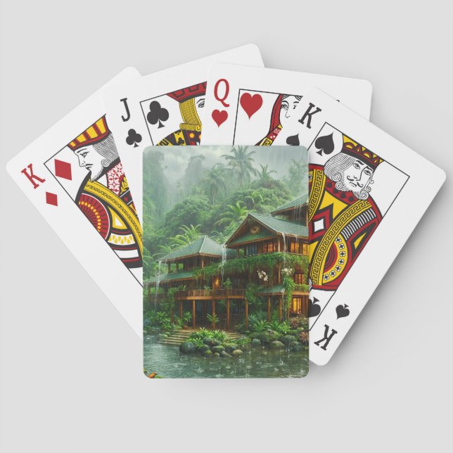 Baraja De Cartas Mansión de la Selva Tropical (Reverso)