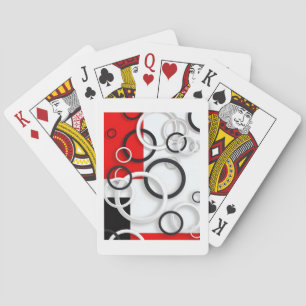Baraja De Cartas Manta Sherpa de Círculos Rojo Negro