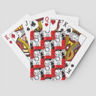 Baraja De Cartas Manta Sherpa de Círculos Rojo Negro